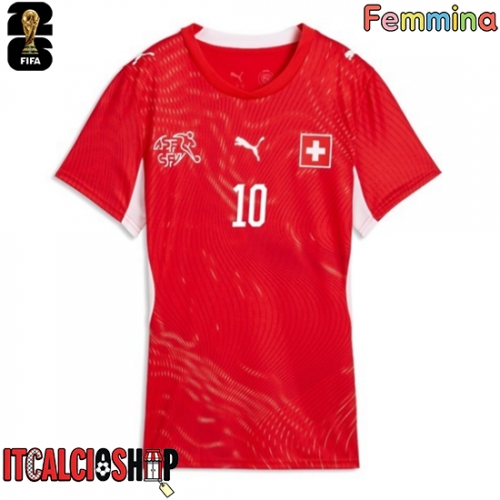 Svizzera Granit Xhaka #10 Prima Maglia Femmina Mondiali 2026 Manica Corta